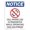 Signmission OSHA Notice, 5" Height, Cell Phone Use Is Sign With Symbol, 5" X 3.5", Portrait OS-NS-D-35-V-10536 - alternate 1